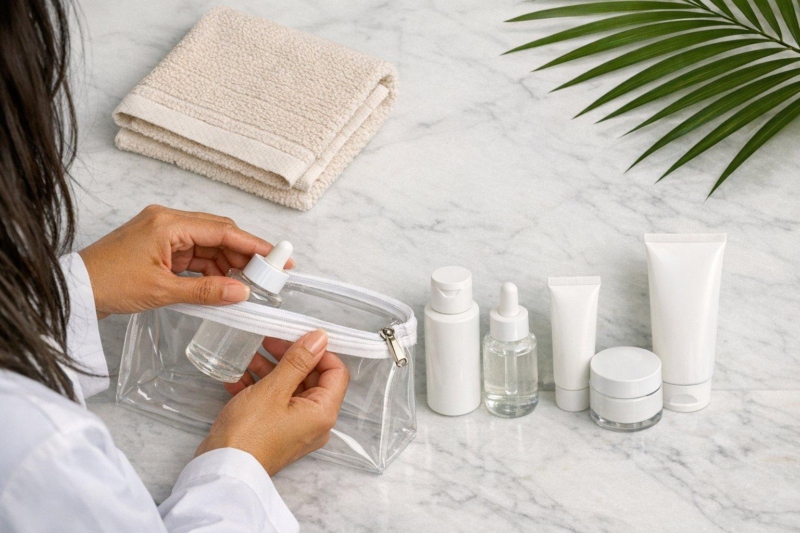 Travel Skincare Packing List (Minimal but Effective)