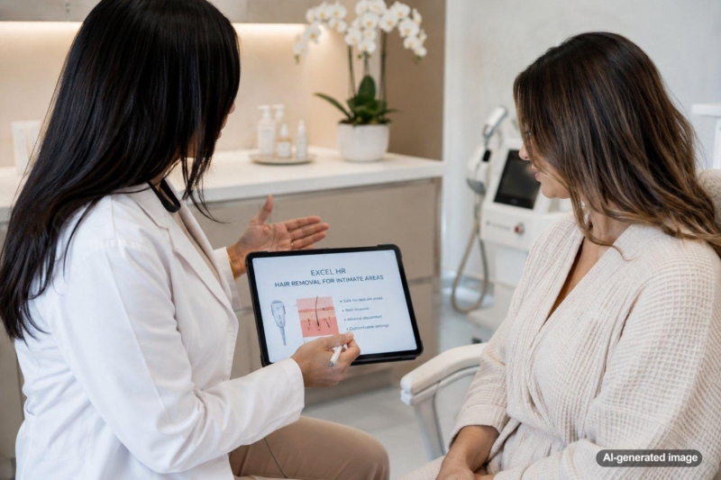 Excel HR for Hair Removal on the Areolas and Nipples in Women