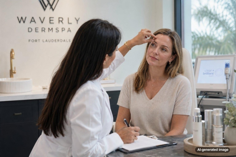 Can Clear + Brilliant Touch Treat Sebaceous Hyperplasia on the Forehead?