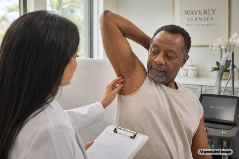 Excel V+ for Red Marks Left by Hidradenitis Suppurativa in the Armpits