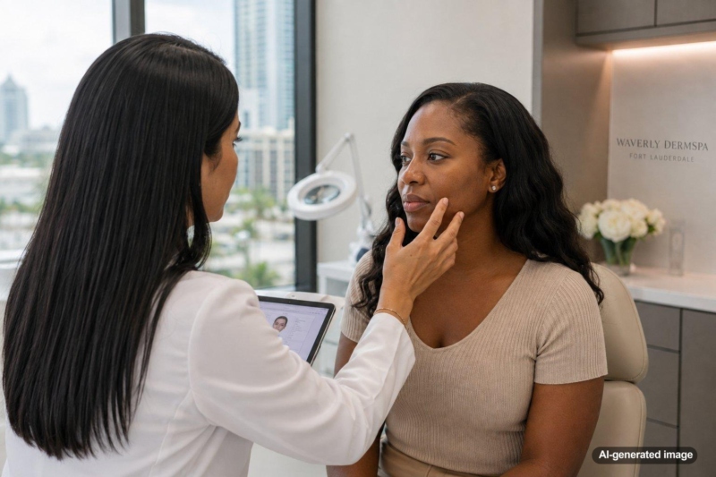 SkinPen for Ice Pick Scars on the Nose and Cheeks in Fort Lauderdale
