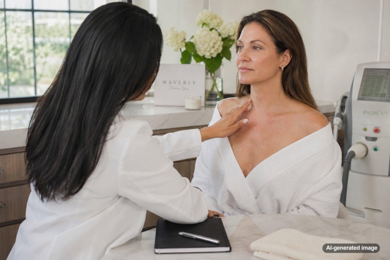 Excel V+ for Poikiloderma of Civatte on the Neck and Chest