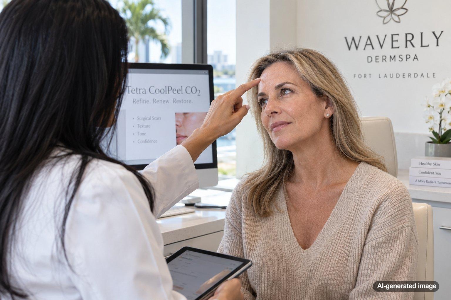Tetra CoolPeel CO2 for Surgical Scars on the Face and Forehead