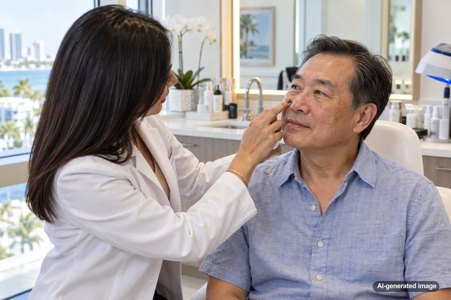 PDT for Actinic Keratoses on the Nose and Cheeks in South Florida